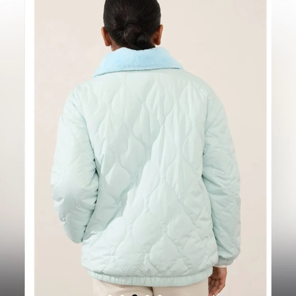 Athleta Girl Reversible Warm + Fuzzy Jacket in Halycon Blue—Medium - Picture 8 of 11